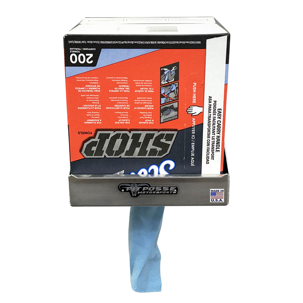 Pit Posse Rag in a Box Dispenser 200 Count Silver-Scratch and Dent